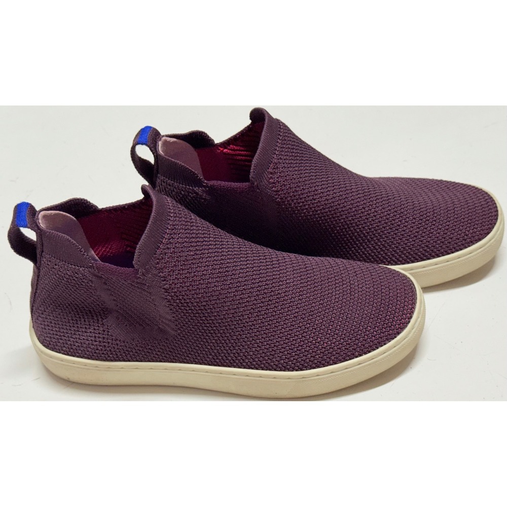 Rothys The Chelsea Plum Purple Knit Slip On Sneakers Womens 6.5 High Top Shoes